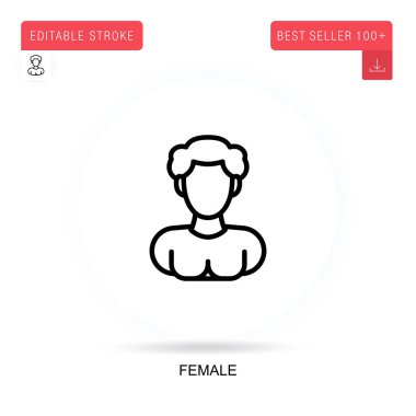 Dişi düz vektör simgesi. Vektör izole kavram metaforları.