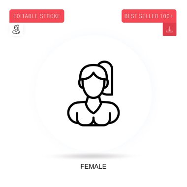 Dişi düz vektör simgesi. Vektör izole kavram metaforları.