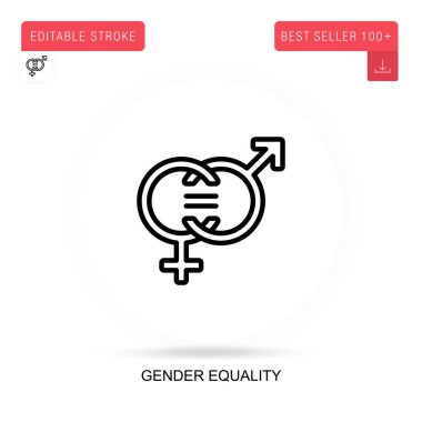 Gender equality flat vector icon. Vector isolated concept metaphor illustrations. clipart