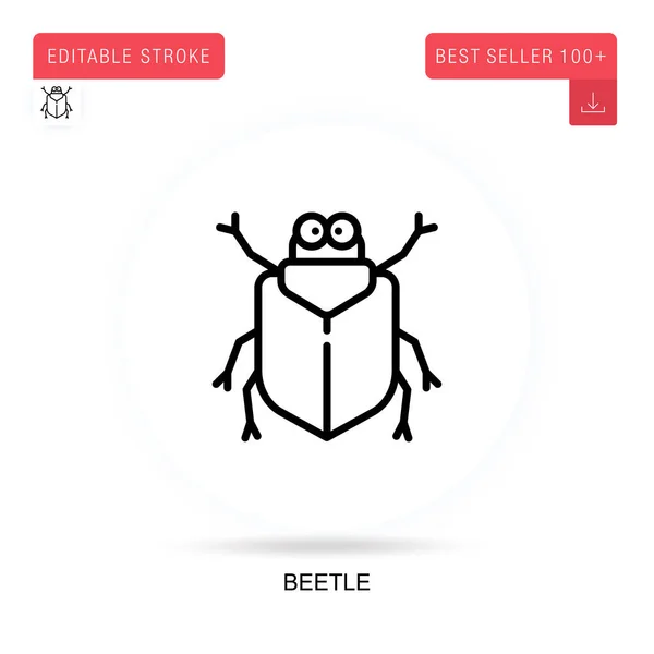 Beetle Flaches Vektorsymbol Vektor Isolierte Konzeptmetapher Illustrationen — Stockvektor