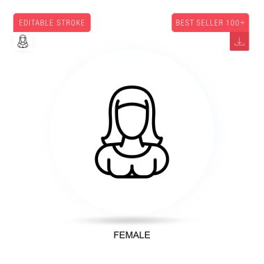 Dişi düz vektör simgesi. Vektör izole kavram metaforları.