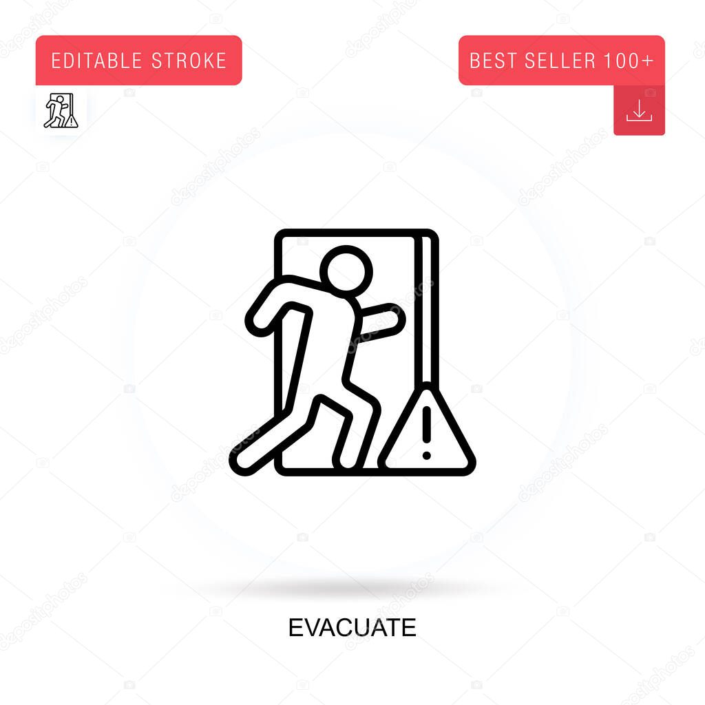 Evacuate flat vector icon. Vector isolated concept metaphor illustrations.