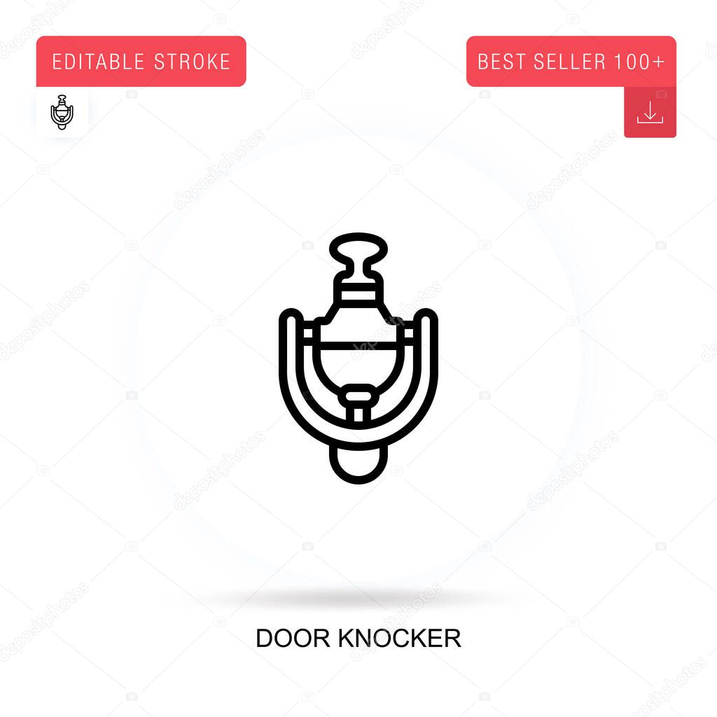 Door knocker flat vector icon. Vector isolated concept metaphor illustrations.