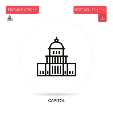 Capitol flat vector icon. Vector isolated concept metaphor illustrations. clipart