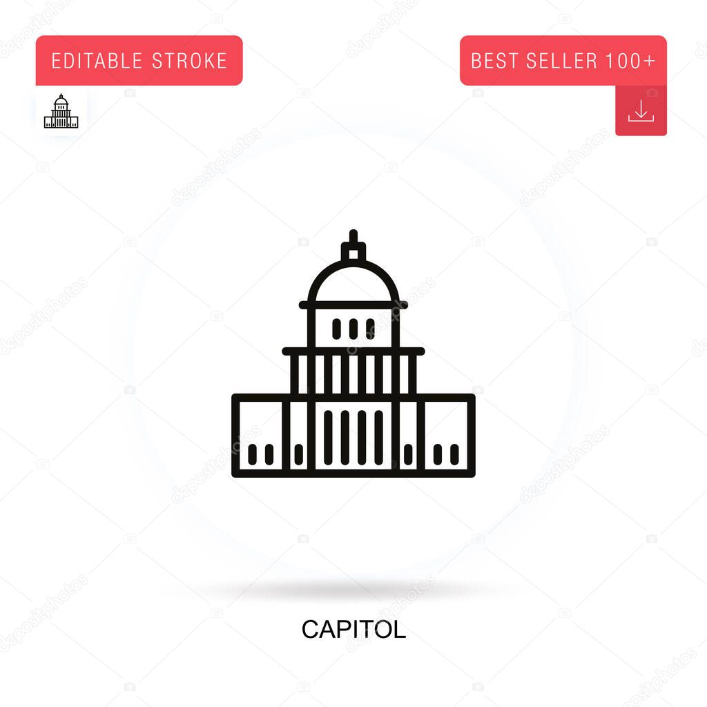 Capitol flat vector icon. Vector isolated concept metaphor illustrations.