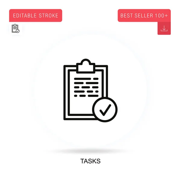 Tasks Flat Vector Icon Vector Isolated Concept Metaphor Illustrations — Stock Vector