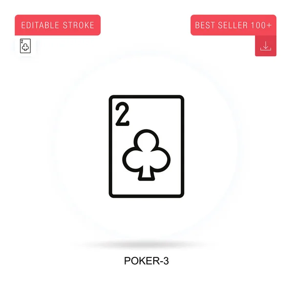 Poker Platte Vector Pictogram Vector Geïsoleerde Concept Metafoor Illustraties — Stockvector