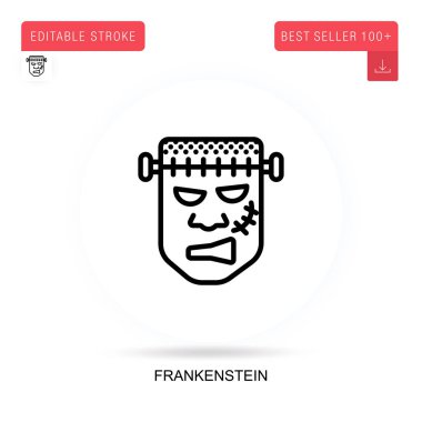 Frankenstein düz vektör simgesi. Vektör izole kavram metaforları.