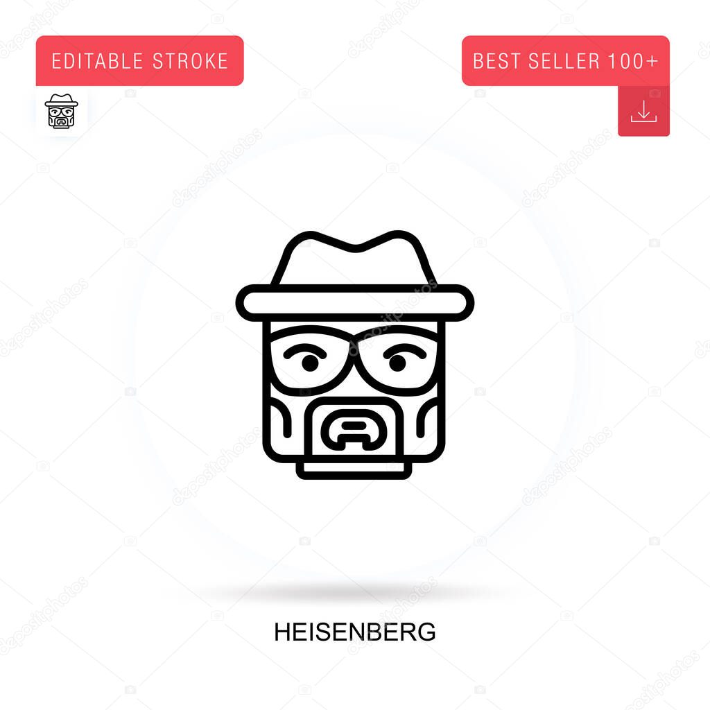 Heisenberg flat vector icon. Vector isolated concept metaphor illustrations.