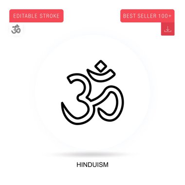 Hinduizm düz vektör simgesi. Vektör izole kavram metaforları.
