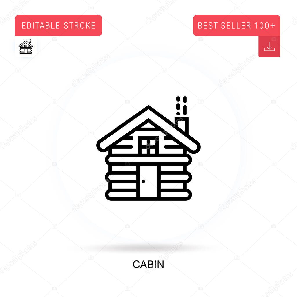 Cabin flat vector icon. Vector isolated concept metaphor illustrations.