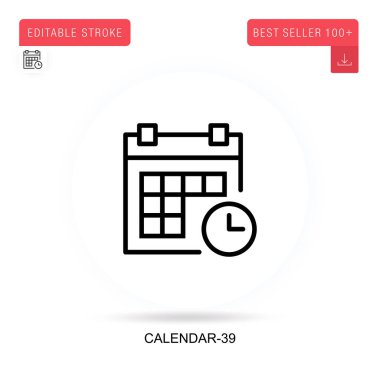 Calendar-39 flat vector icon. Vector isolated concept metaphor illustrations. clipart