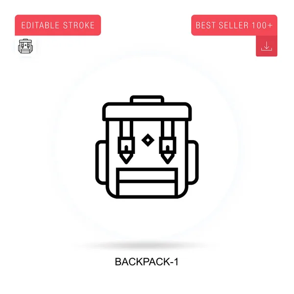 Backpack 1フラットベクトルアイコン ベクトル分離概念メタファーイラスト — ストックベクタ