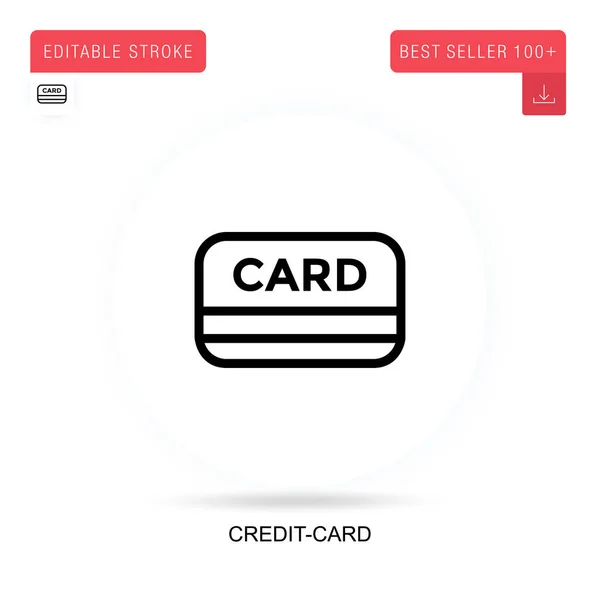 Ícone Vetorial Plano Cartão Crédito Ilustrações Metáfora Conceito Isolado Vetorial — Vetor de Stock