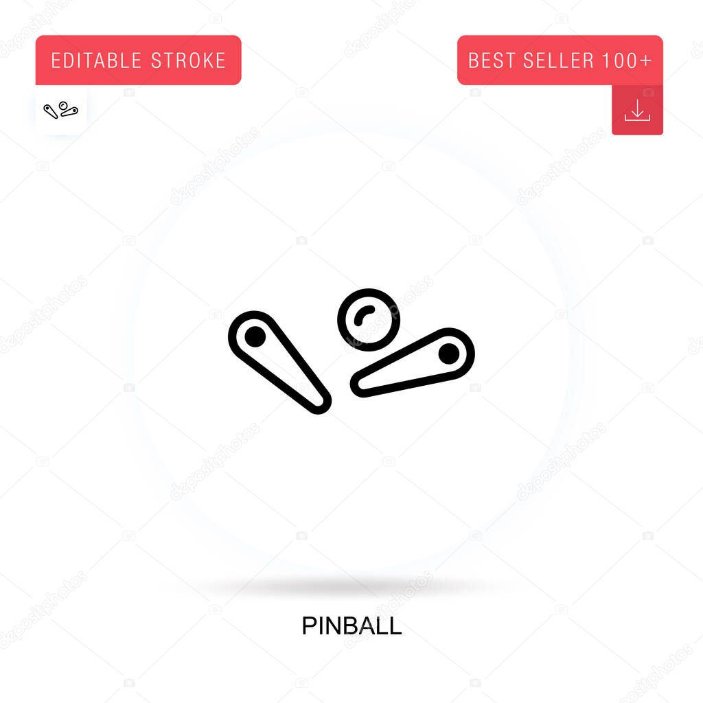 Pinball flat vector icon. Vector isolated concept metaphor illustrations.