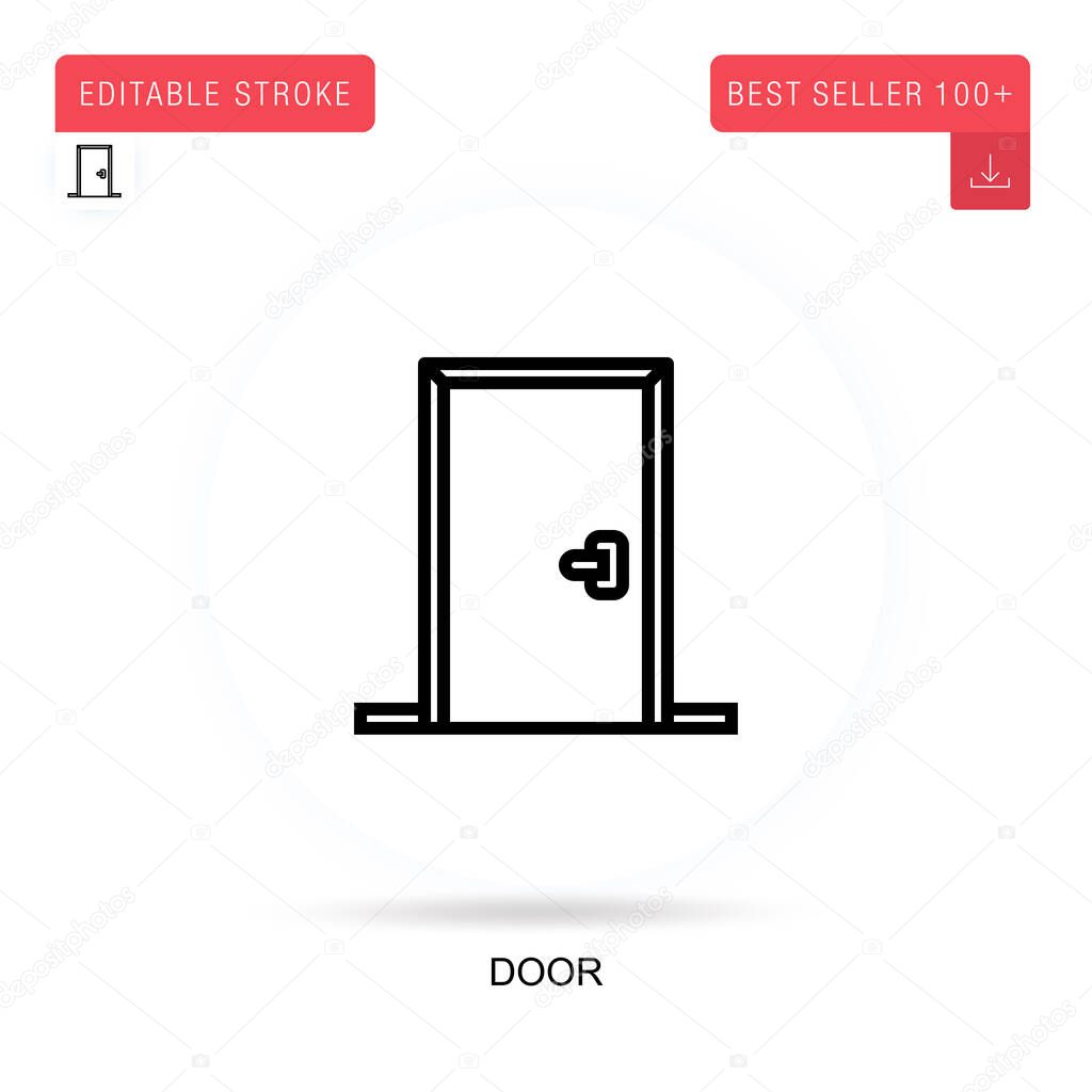 Door flat vector icon. Vector isolated concept metaphor illustrations.