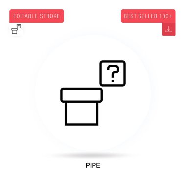 Boru düz vektör simgesi. Vektör izole kavram metaforları.