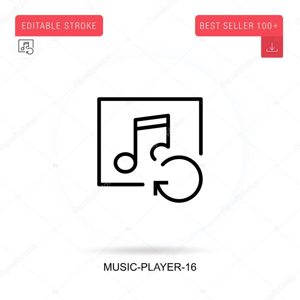 Music-player-16 flat vector icon. Vector isolated concept metaphor illustrations.