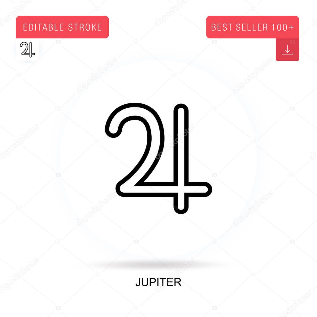 Jupiter flat vector icon. Vector isolated concept metaphor illustrations.