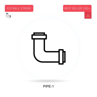 Boru-1 düz vektör simgesi. Vektör izole kavram metaforları.