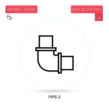 Boru-2 düz vektör simgesi. Vektör izole kavram metaforları.