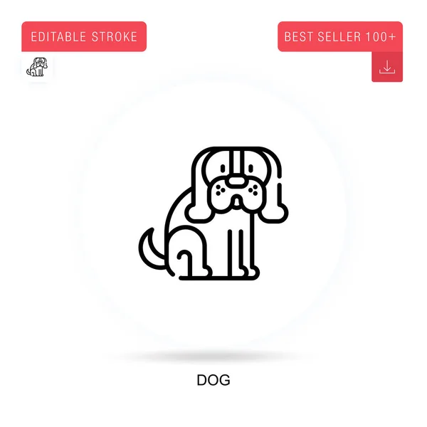 Hund Flache Vektor Symbol Vektor Isolierte Konzeptmetapher Illustrationen — Stockvektor