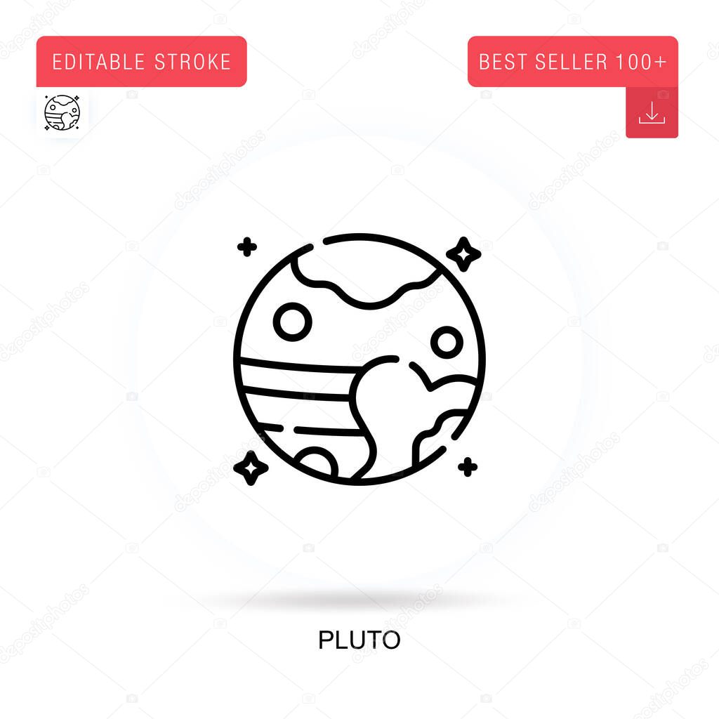 Pluto flat vector icon. Vector isolated concept metaphor illustrations.