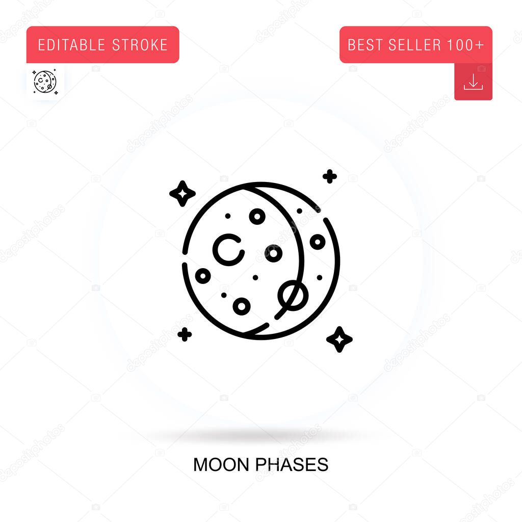 Moon phases flat vector icon. Vector isolated concept metaphor illustrations.