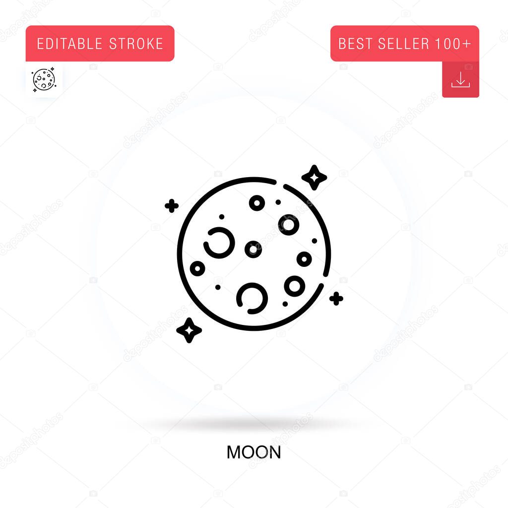 Moon flat vector icon. Vector isolated concept metaphor illustrations.