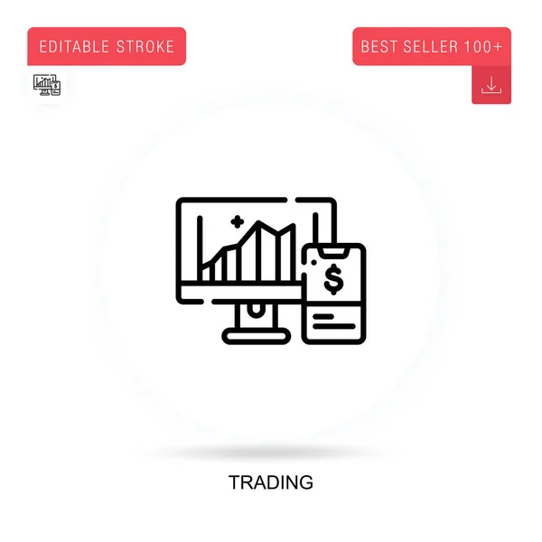 Trading Icono Vector Plano Ilustraciones Metáforas Conceptuales Aisladas Vectoriales — Archivo Imágenes Vectoriales