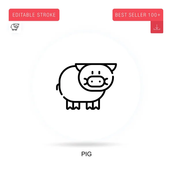 Schwein Flache Vektor Symbol Vektor Isolierte Konzeptmetapher Illustrationen — Stockvektor