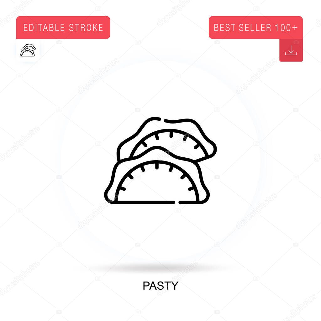 Pasty flat vector icon. Vector isolated concept metaphor illustrations.