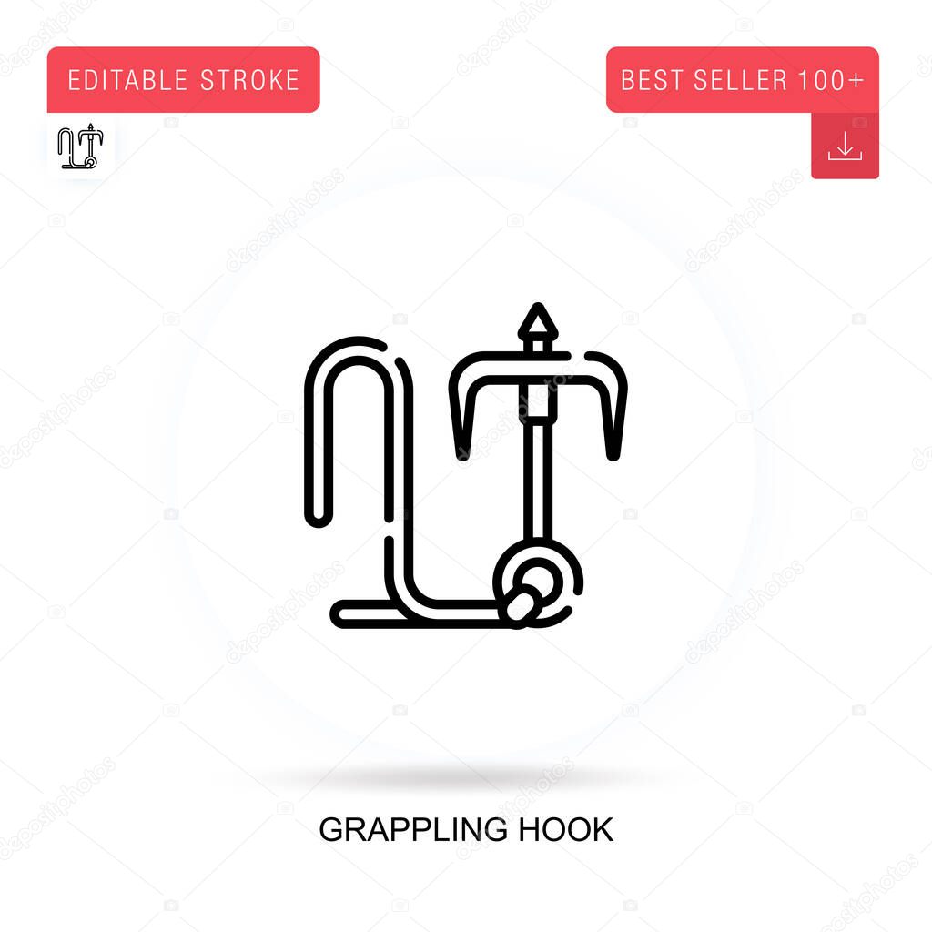 Grappling hook flat vector icon. Vector isolated concept metaphor illustrations.