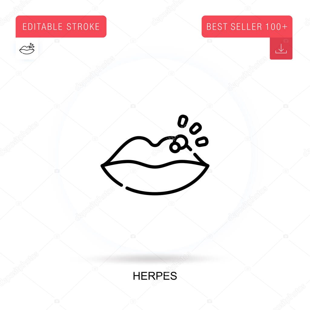 Herpes flat vector icon. Vector isolated concept metaphor illustrations.