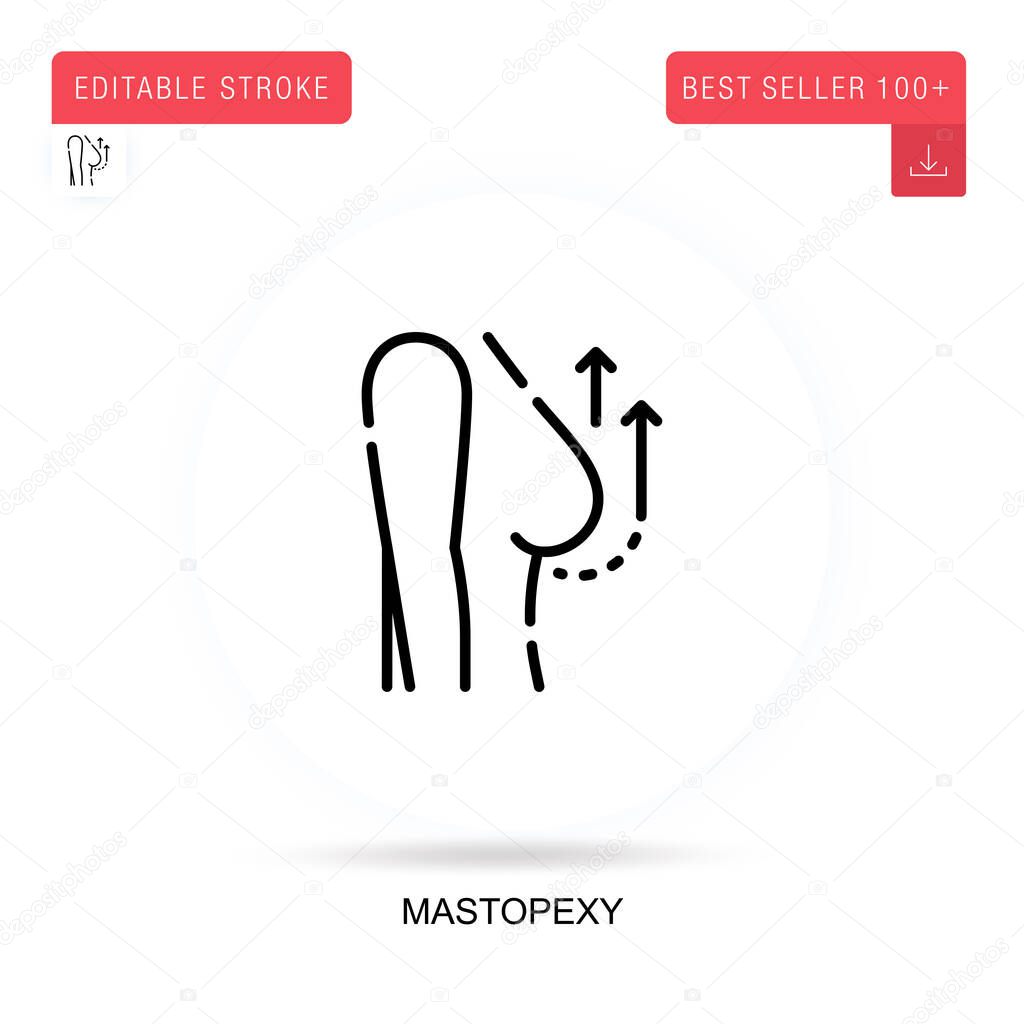 Mastopexy flat vector icon. Vector isolated concept metaphor illustrations.