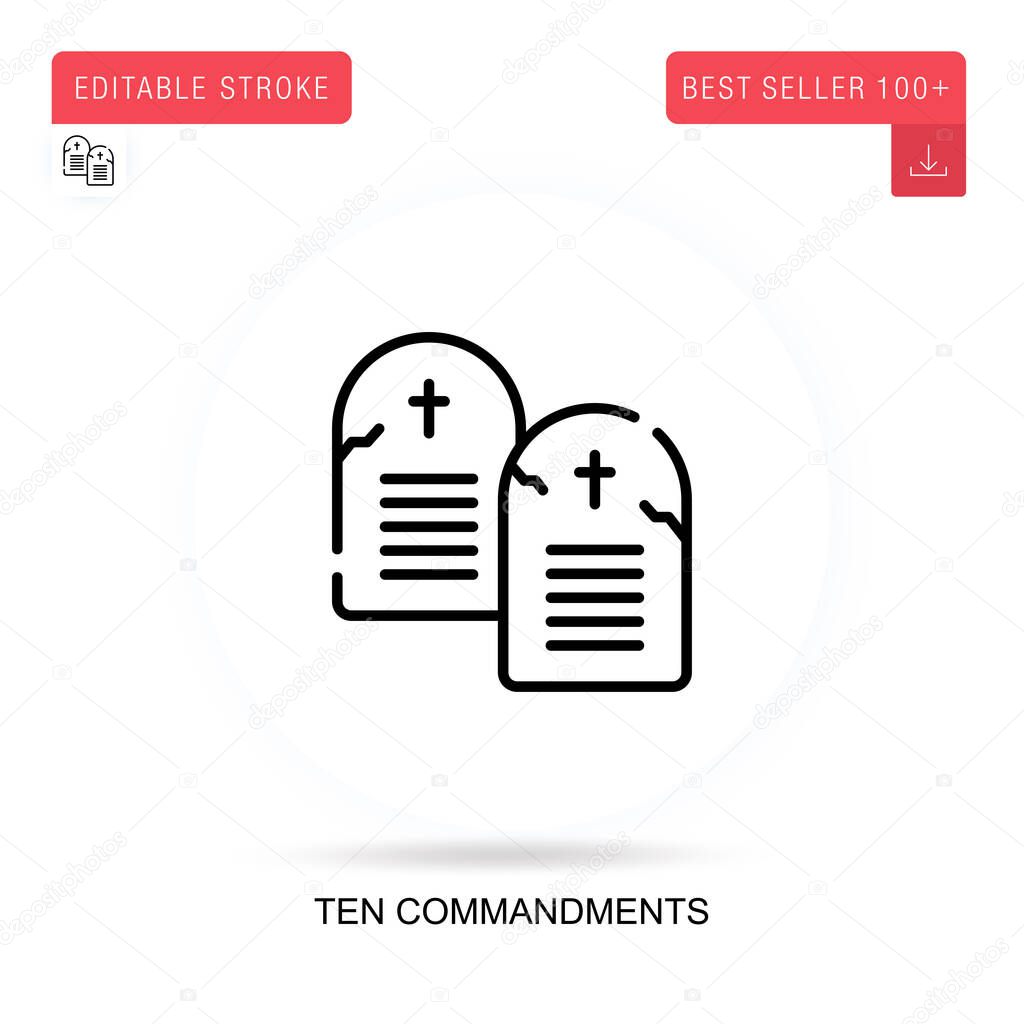 Ten commandments flat vector icon. Vector isolated concept metaphor illustrations.