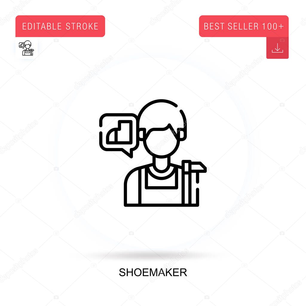 Shoemaker flat vector icon. Vector isolated concept metaphor illustrations.