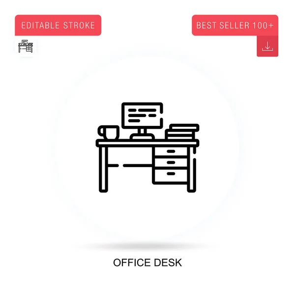 Office Desk Flat Vector Icon Vector Isolated Concept Metaphor Illustrations — Stock Vector