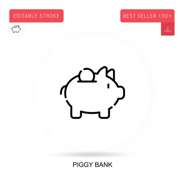 Piggy Bank Icono Vector Plano Ilustraciones Metáforas Conceptuales Aisladas Vectoriales — Archivo Imágenes Vectoriales