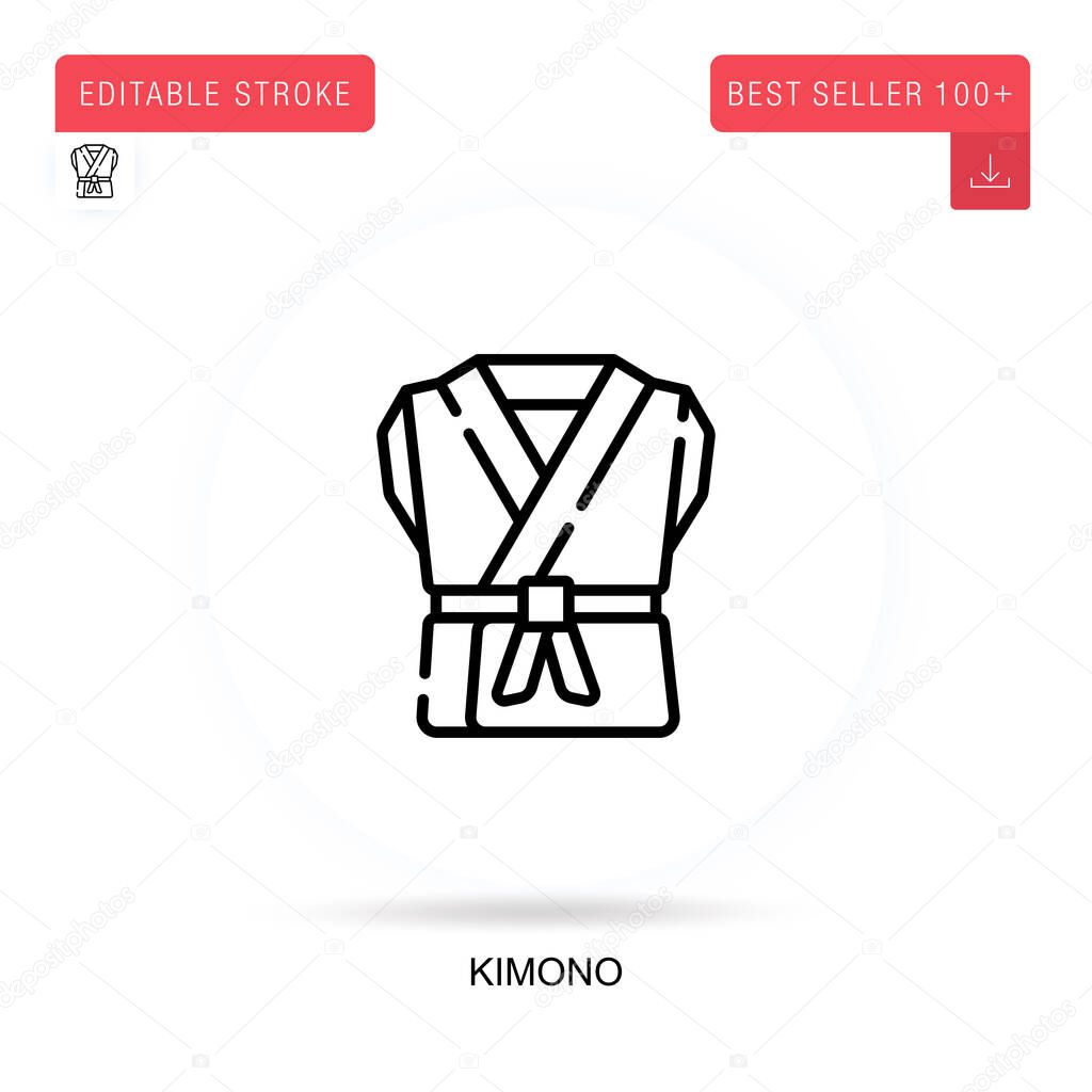 Kimono flat vector icon. Vector isolated concept metaphor illustrations.