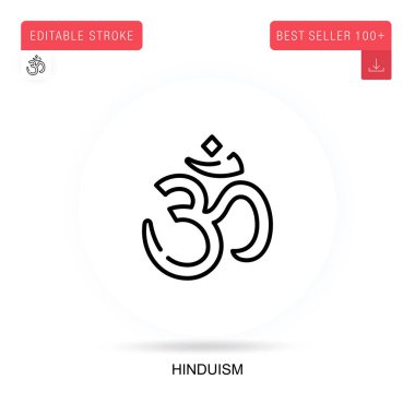 Hinduizm düz vektör simgesi. Vektör izole kavram metaforları.