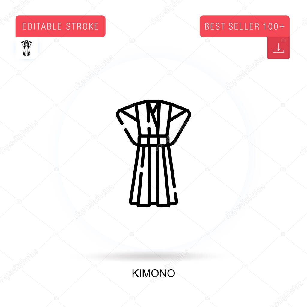 Kimono flat vector icon. Vector isolated concept metaphor illustrations.