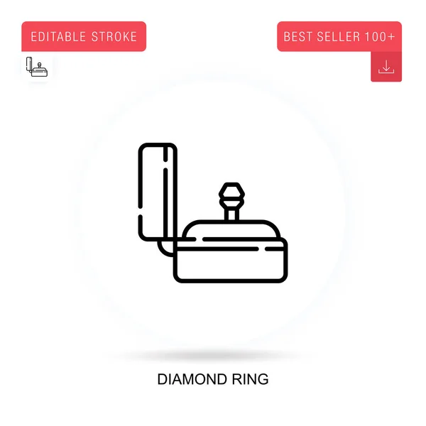 Diamanten Ring Vlakke Vector Icoon Vector Geïsoleerde Concept Metafoor Illustraties — Stockvector