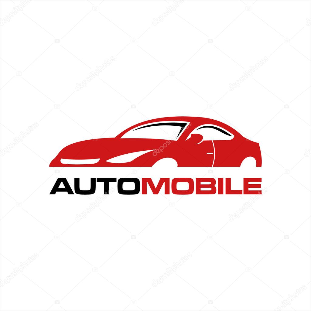 modern sport car logo illustration with red color. auto service vector template