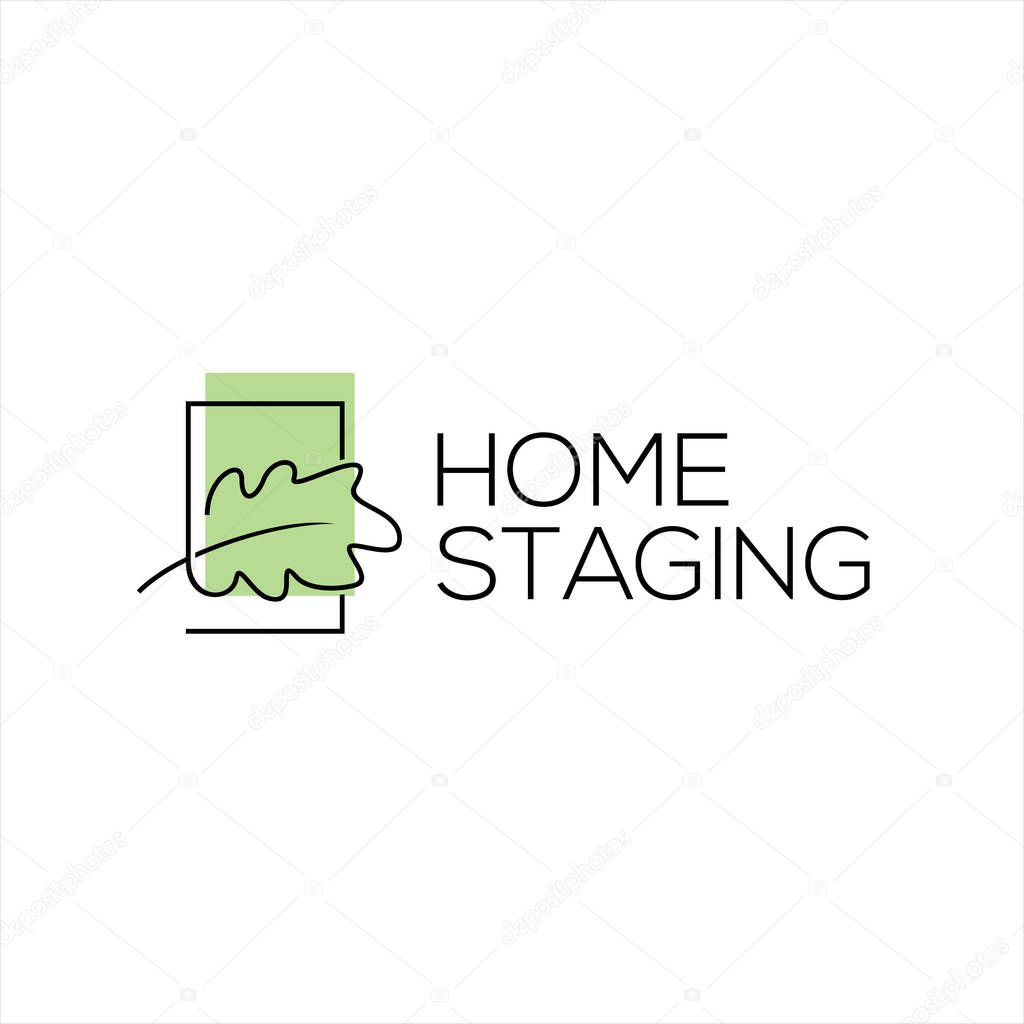 home staging logo wooden living interior design architecture element