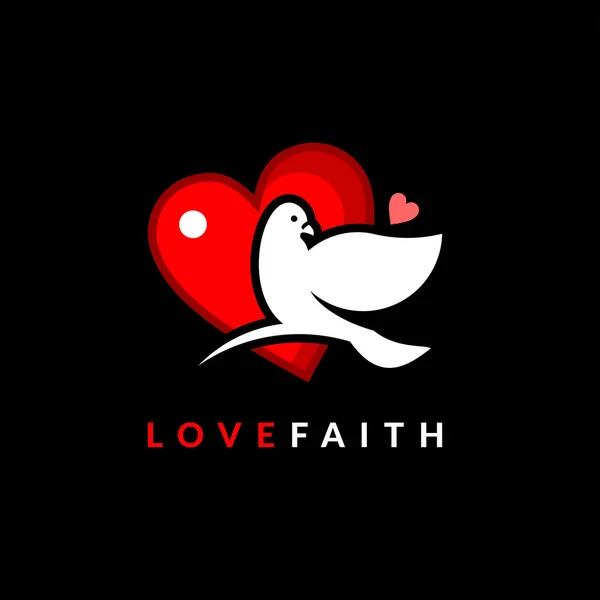 Pigeon Logo Dove Bird Faith Love Vector Design Element Template — Stock Vector