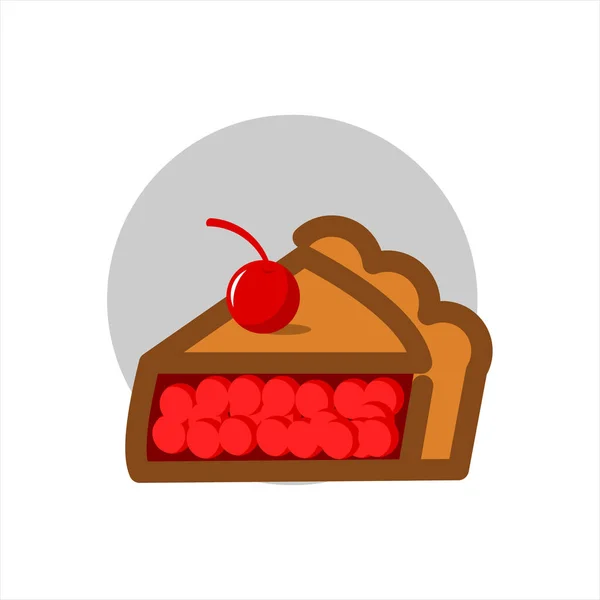 Φορέας Μηλόπιτα Doodle Φέτα Εικονογράφηση Γλυκό Αρτοποιείο Επιδόρπιο Και Πρότυπο — Διανυσματικό Αρχείο