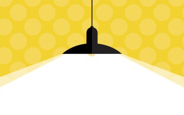 Modern iç mekan. Mesajın için yer aç. Reklam afişi. Vektör illüstrasyonu