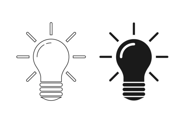 Des Ampoules Ampoule Avec Rayons Briller Lumière Idée Illustration Vectorielle — Image vectorielle