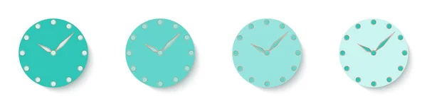 Concepto Cara Reloj Reloj Oro Verde Calificando Las Caras Del — Vector de stock